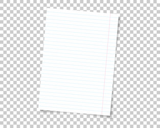 Realistic School Paper with Shadow Vector Image