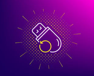 recovery usb memory line icon backup data sign vector image