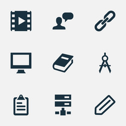 set of simple web icons vector image