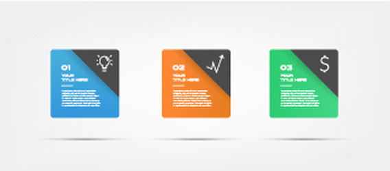 Square icons text infographic ui kit templates vector