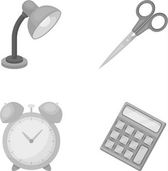 table lamp scissors alarm clock calculator vector image
