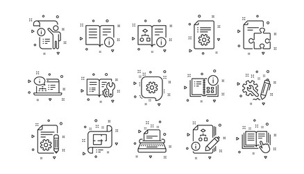 technical documentation line icons instruction vector image