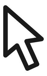 arrow pointer mouse cursor black outline icon vector image