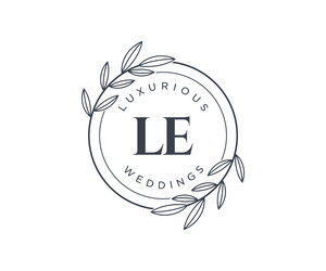 Le initials letter wedding monogram logos Vector Image