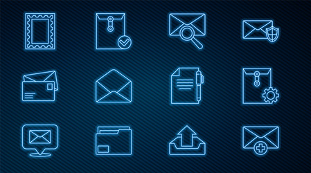 set line received message concept envelope vector image