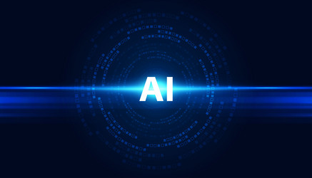 abstract artificial intelligence on circle vector image