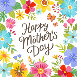 Floral Mother's Day Card Vector Image