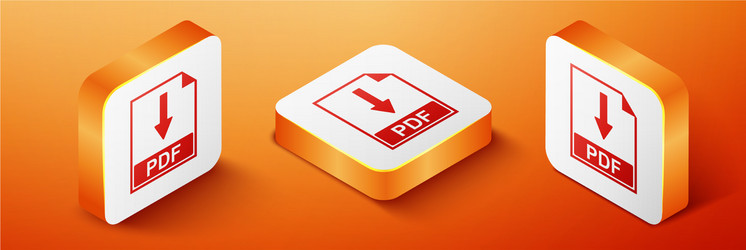 Isometric pdf file document icon isolated vector