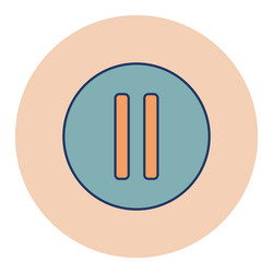 Pause button color flat icon graph symbol vector