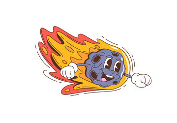 Retro Groovy Comet Character vector image