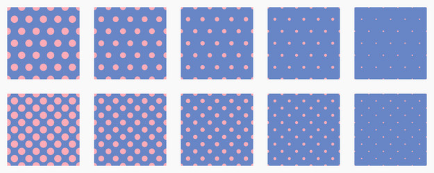 set polka dots seamless pattern simple background vector image