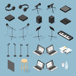Sound Production Isometric Objects vector image