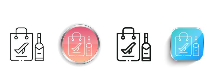 duty free icon thin linear regular and button vector image