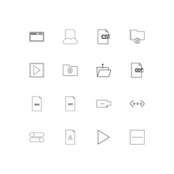 files and folders sign simple linear icons set vector image