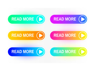 gradient buttons set isolated on white background vector image