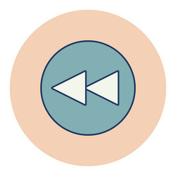 play previous track button color flat icon graph vector image