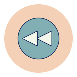 Play previous track button color flat icon graph vector