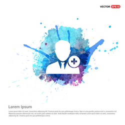 add user icon - watercolor background vector image