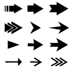 arrow icons set in flat style design element vector image