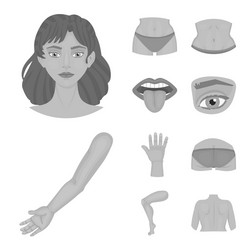 isolated object of body and part logo set vector image