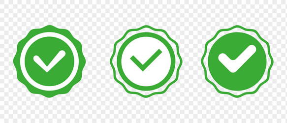 Profile verification check marks icons vector