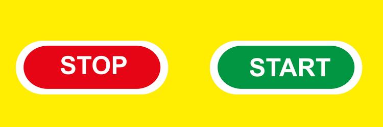 start and stop buttons web isolated vector image