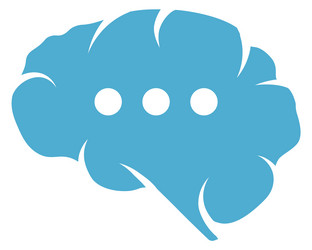 three dots in brain icon neural science symbol vector image