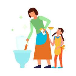 Toilet kids cleanup composition vector