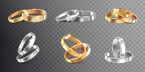 Two silver rings Royalty Free Vector Image - VectorStock