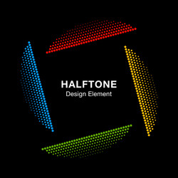 abstract colorful halftone design element vector image