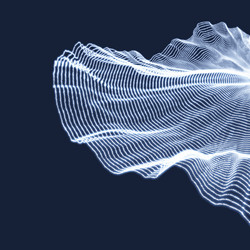 array with dynamic particles 3d technology style vector image