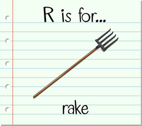 flashcard alphabet r is for rake vector image