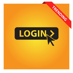 login with mouse icon for web and mobile vector