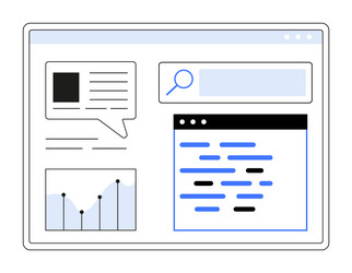 simplified web analytics and coding interface vector image