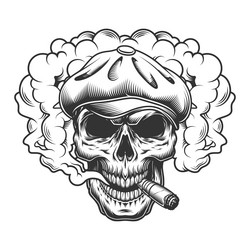 skull in smoke cloud vector