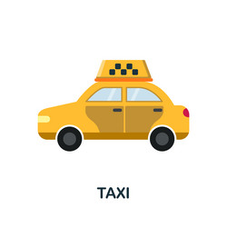 Taxi flat icon colored element sign from public vector