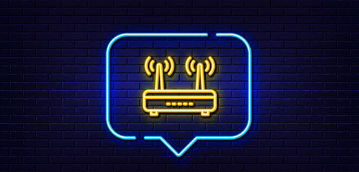 Wifi router line icon computer component sign vector