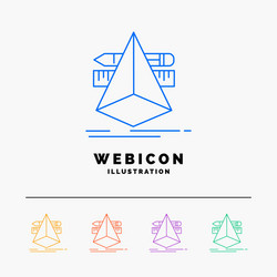 3d design designer sketch tools 5 color line web vector image