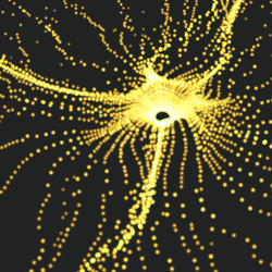 array with dynamic particles 3d technology style vector image