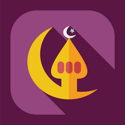 Flat modern design with shadow icons mosque Vector Image