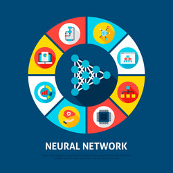 Neural network concept icons vector