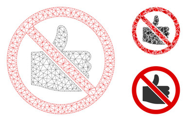 no likes mesh wire frame model and triangle vector image