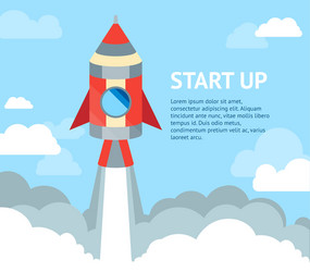 Rocket Launch - Startup Concept vector image