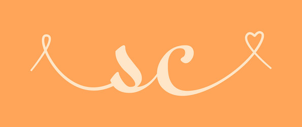 Cc initial wedding monogram calligraphy hand Vector Image
