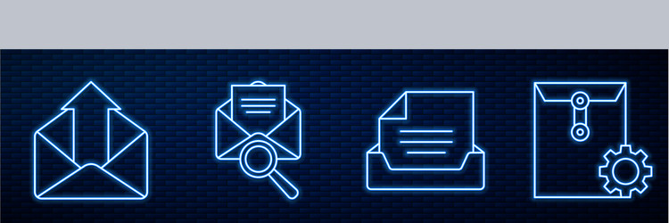 set line drawer with document outgoing mail vector image