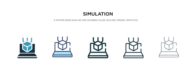 simulation icon in different style two colored vector image