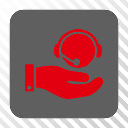 call center service rounded square button vector image