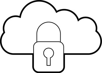 cloud computing with padlock vector image
