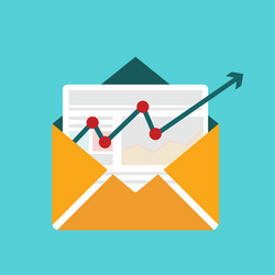 concept of distributed news publication via e-mail vector image