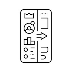 gamification ux ui design line icon vector image